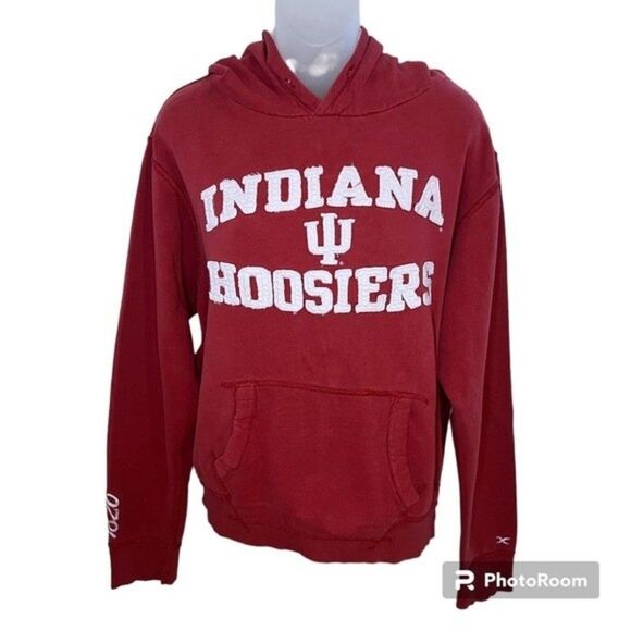 Pressbox Indiana Hoosiers Red Long Sleeve Hoodie Size Large - Picture 1 of 10